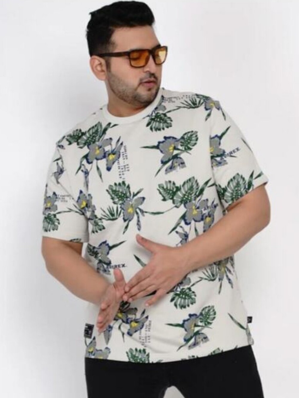 AVIREX Shirt Men's XXL Civilian & Military Tailors Floral Print Short Sleeve